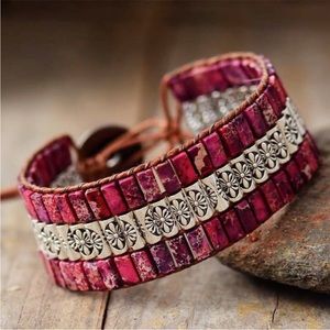 Modern Boho Handmade Triple Layer Natural Stone Bracelet